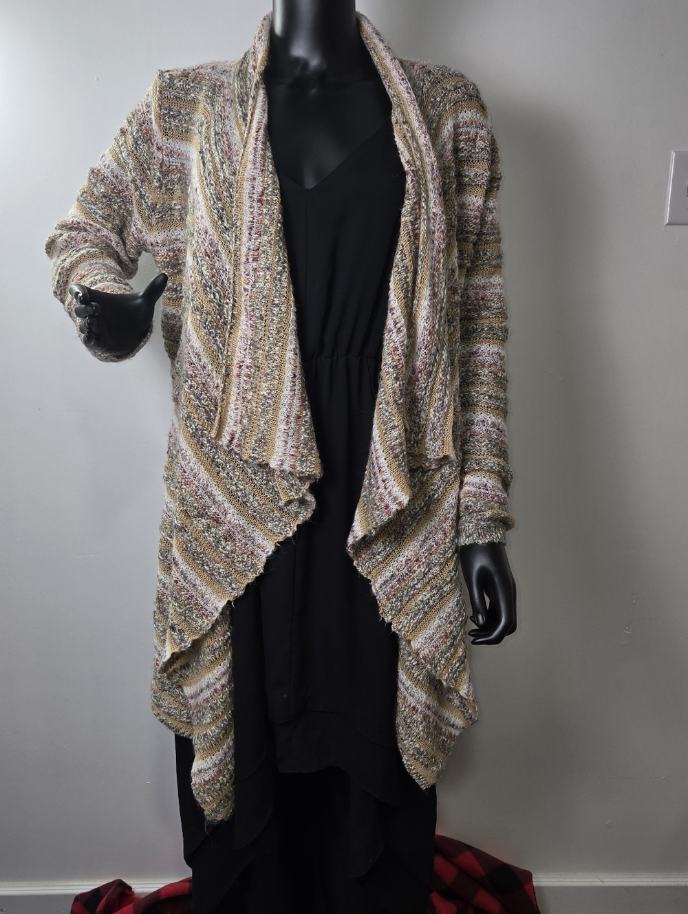3 For $60. Knox Rose Beige and Pink Striped Cardigan